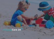 Kids playing at the beach during the summer holidays